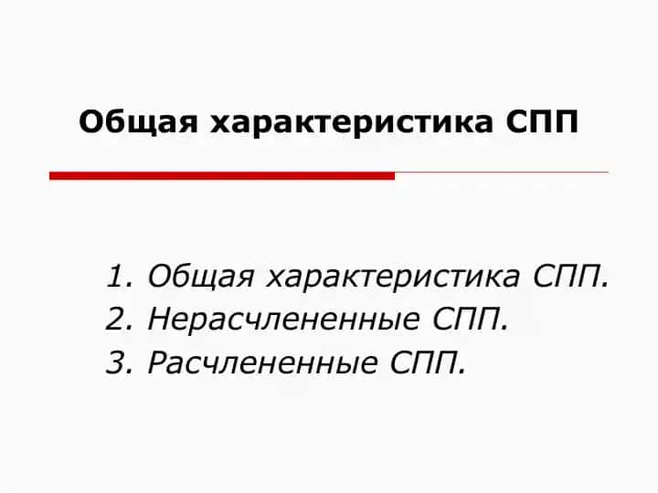 Общая характеристика СПП