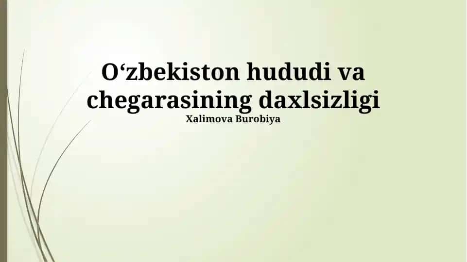 Oʻzbekiston hududi va chegarasining daxlsizligi