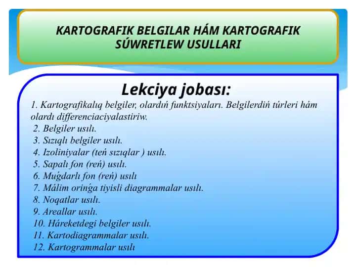 Kartografiya Belgilari