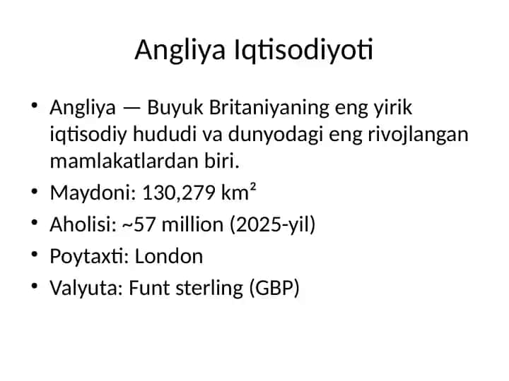 Angliya Iqtisodiyoti