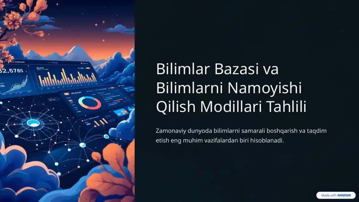 Bilimlar Bazasi va Bilimlarni Namoyishi Qilish Modillari Tahlili
