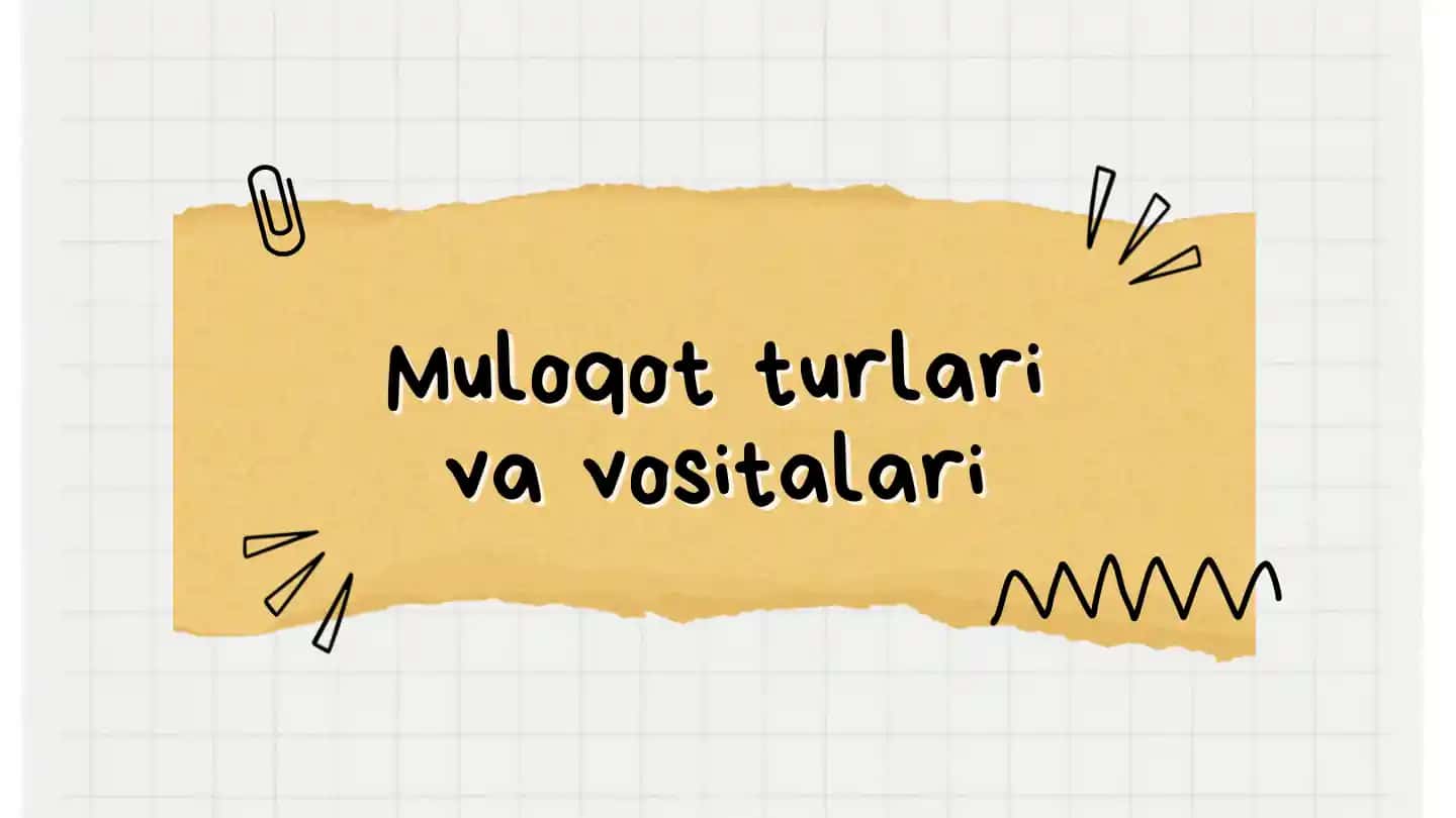 Muloqot turlari va vositalari