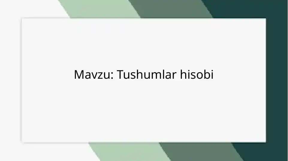 Tushumlar hisobi