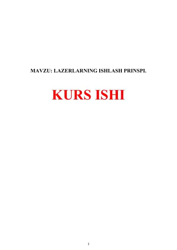 LAZERLARNING ISHLASH PRINSPI.