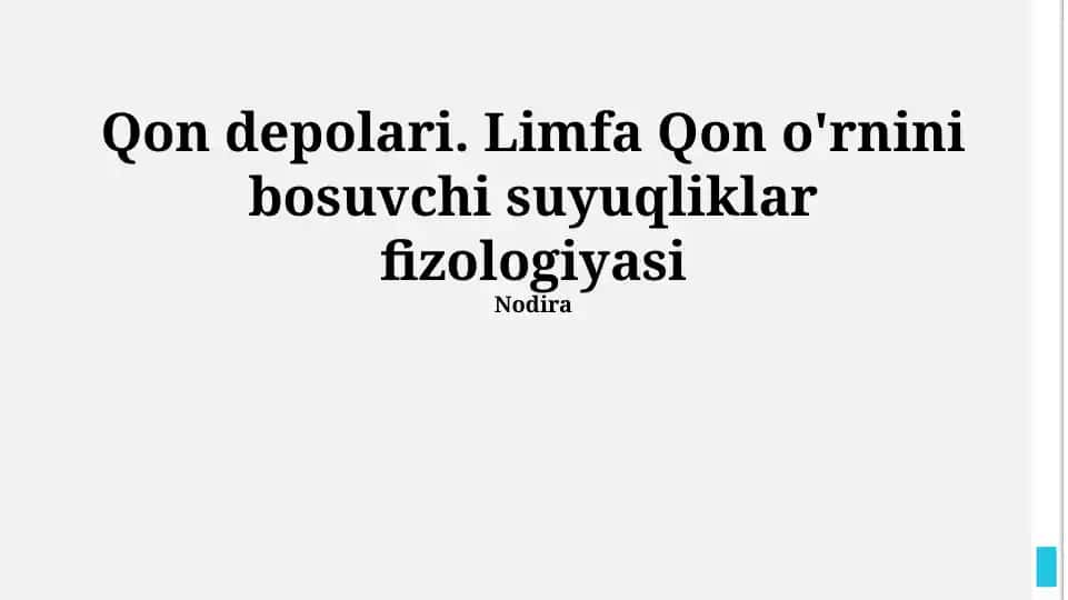 Qon depolari. Limfa Qon o'rnini bosuvchi suyuqliklar fizologiyasi