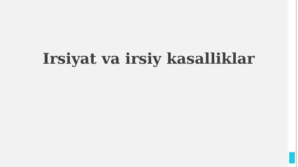 Nasl va irsiyat asoslari