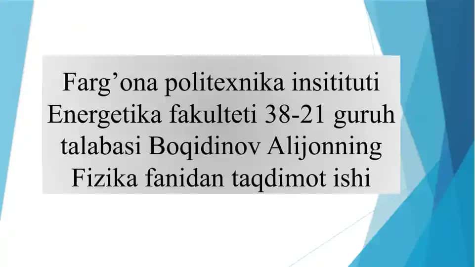 Elektr toki va Faradey qonunlari