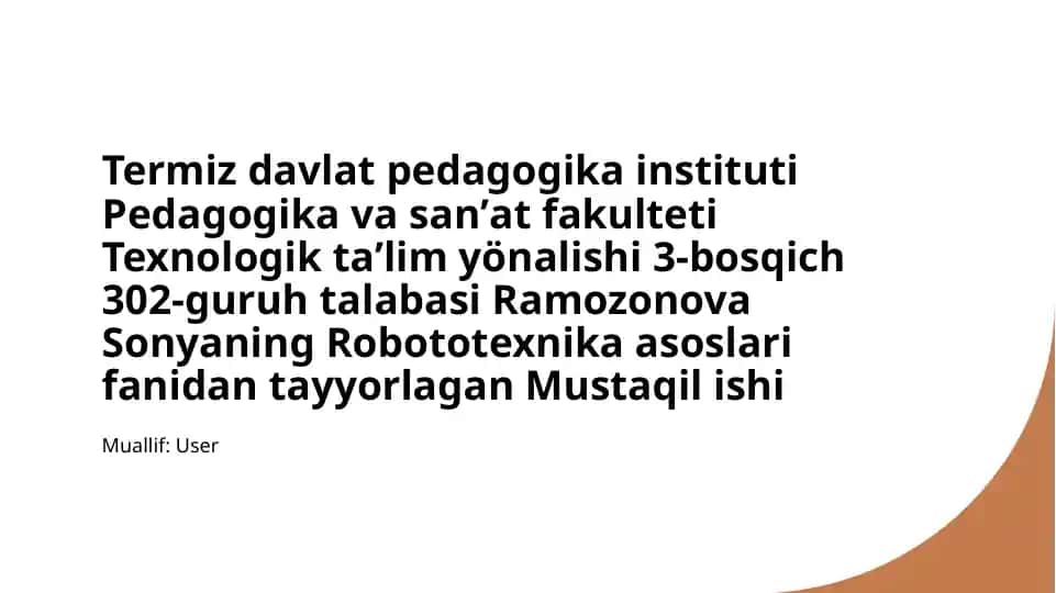 Zamonaviy RDB dastgoh va asbob-uskunalar va ularga qöyiladigan talablar