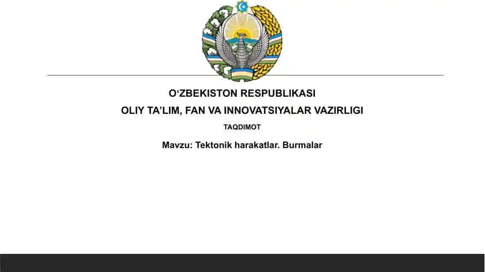 Tektonik harakatlar va Burmalar