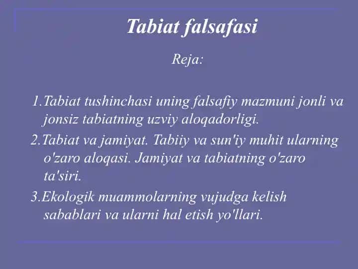 Tabiat falsafasi