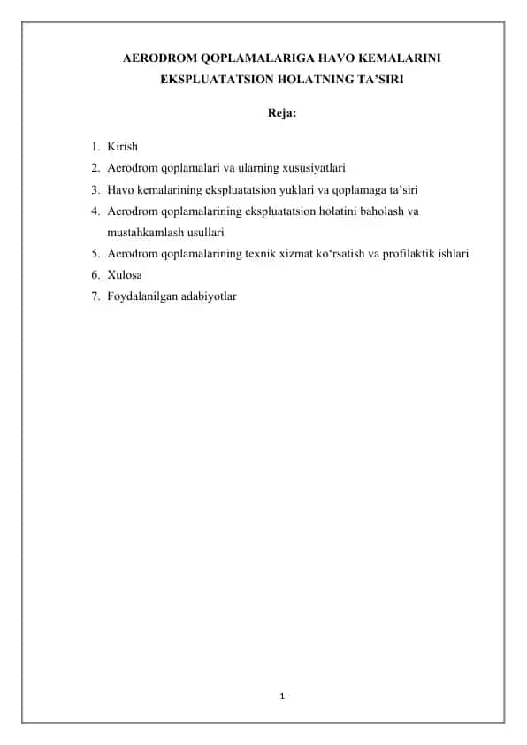 Aerodrom Qoplamalariga Havo Kemalari