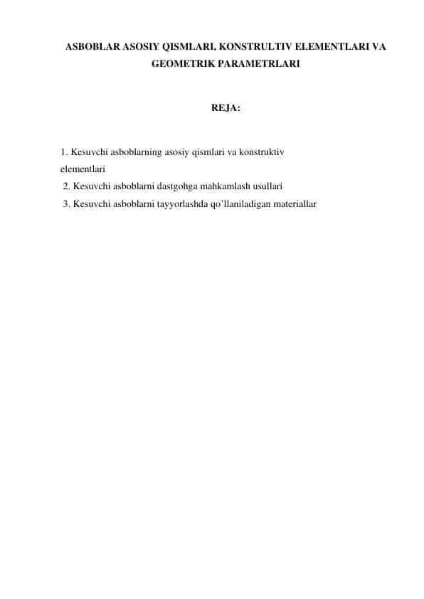 Kesuvchi asboblar