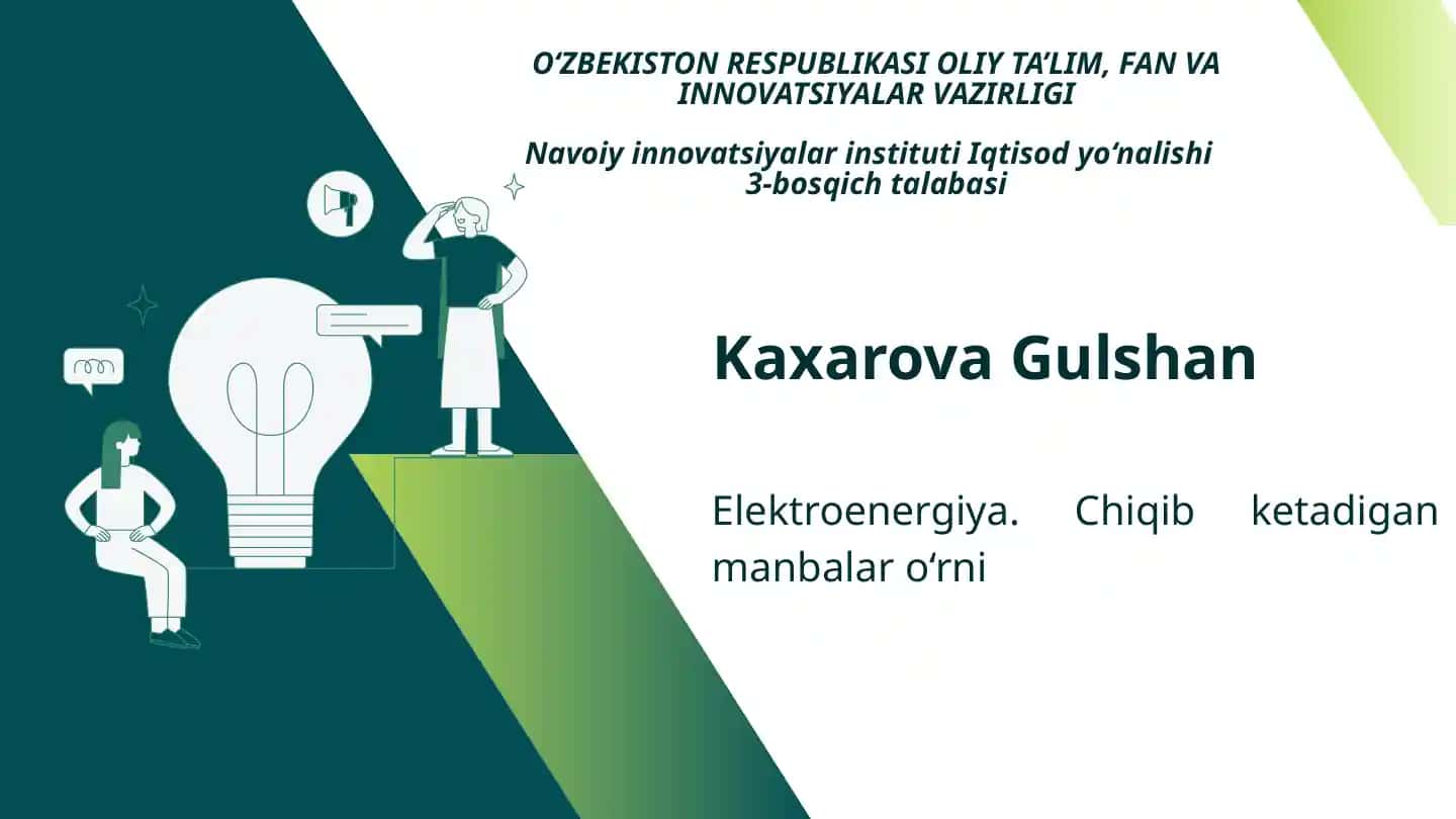 Elektroenergiya Chiqib Ketadigan Manbalar