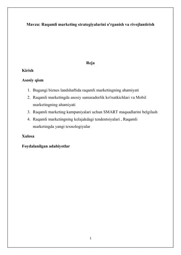 Raqamli marketing strategiyalari