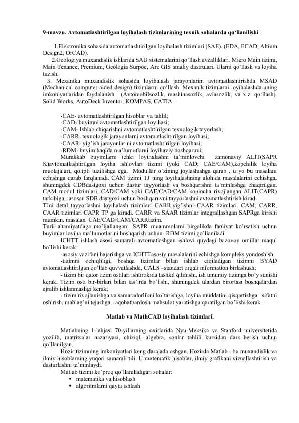 Avtomatlashtirilgan loyihalash tizimlari