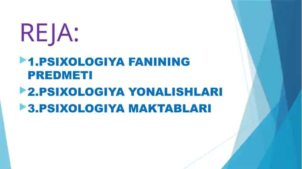 Psixologiya Fanining Predmeti