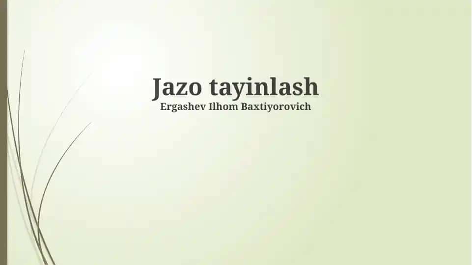 Jazo tayinlash
