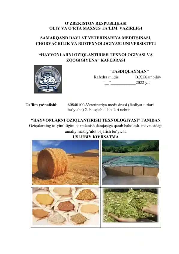 Oziqalarning to‘yimliligi