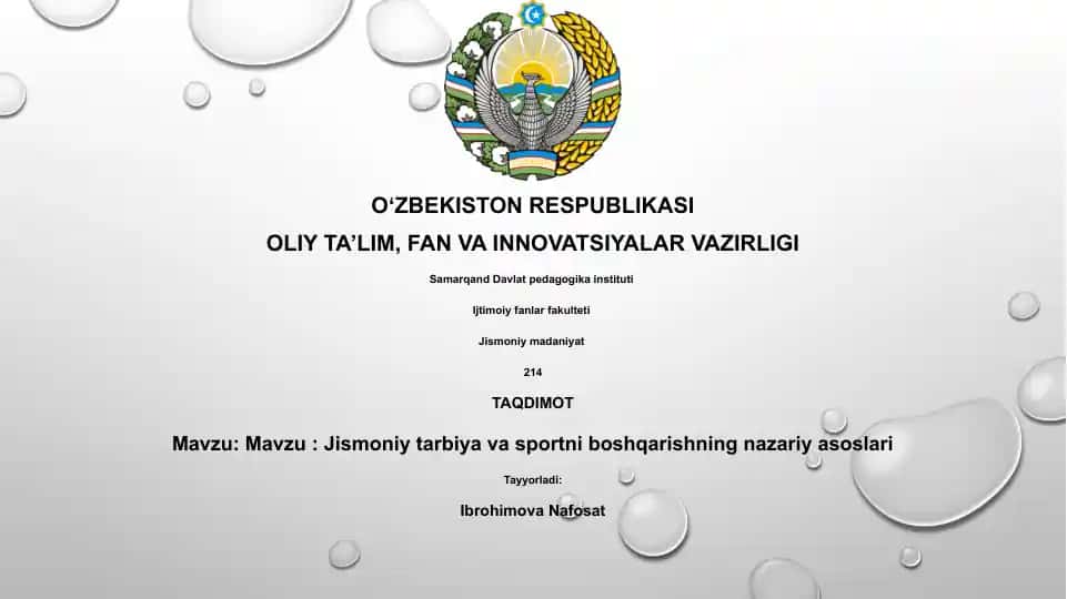 Jismoniy tarbiya va sportni boshqarishning nazariy asoslari