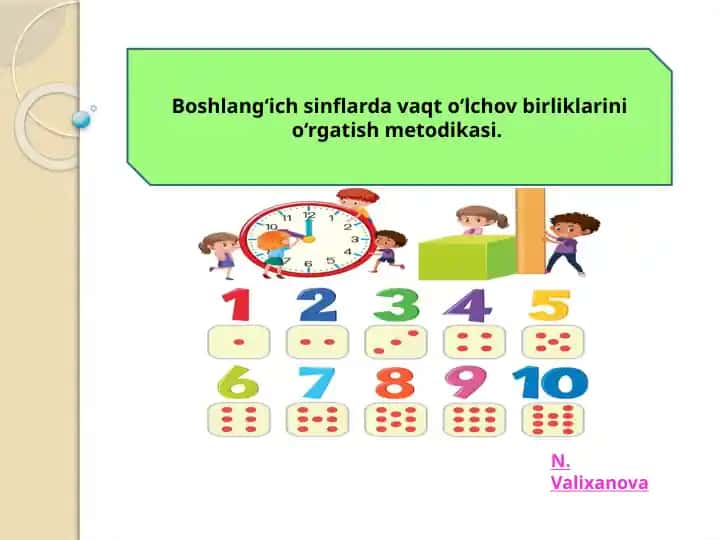 Boshlang‘ich sinflarda vaqt o‘lchov birliklarini o‘rgatish metodikasi
