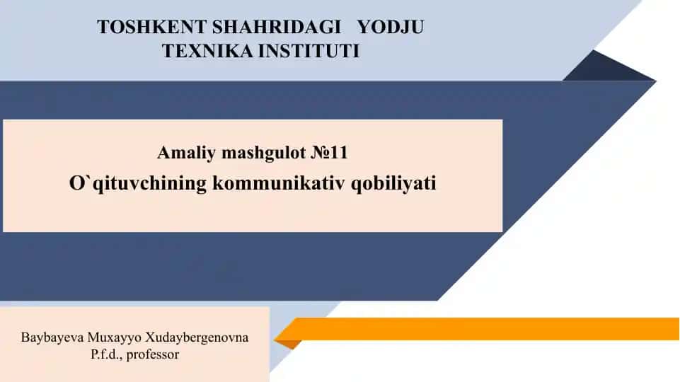 O`qituvchining kommunikativ qobiliyati
