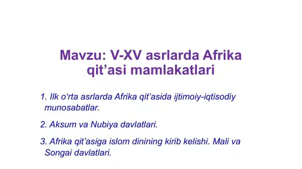 Afrika qit’asining tarixi