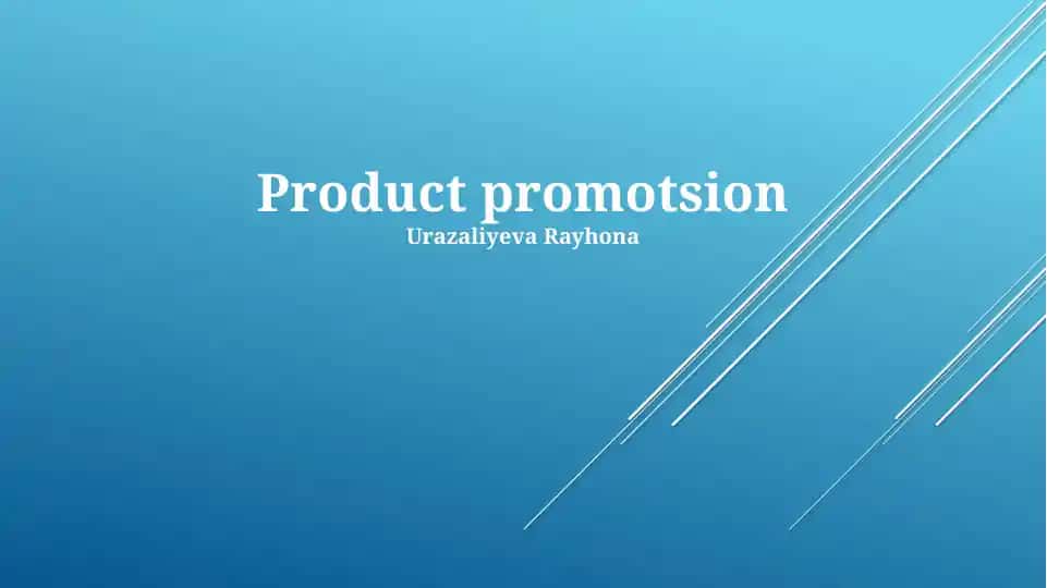 Product promotion