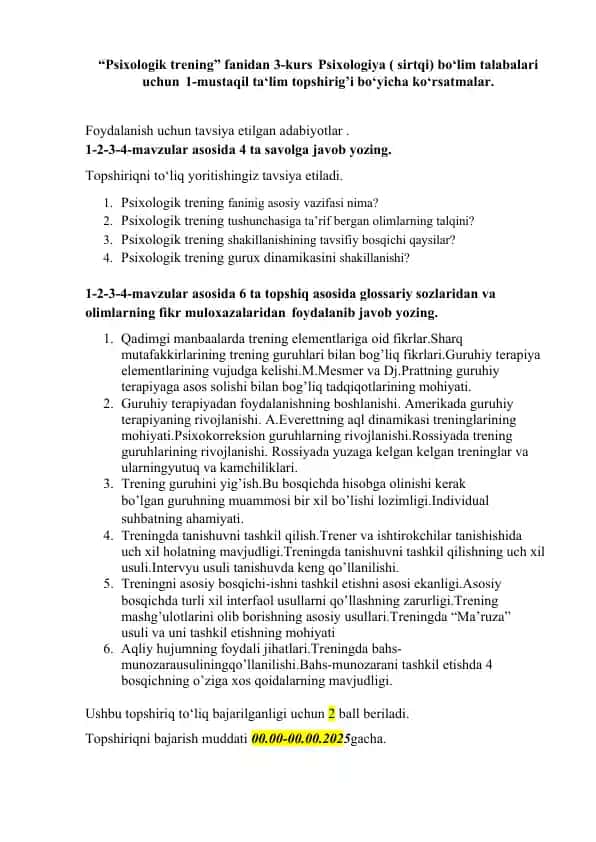 Psixologik trening
