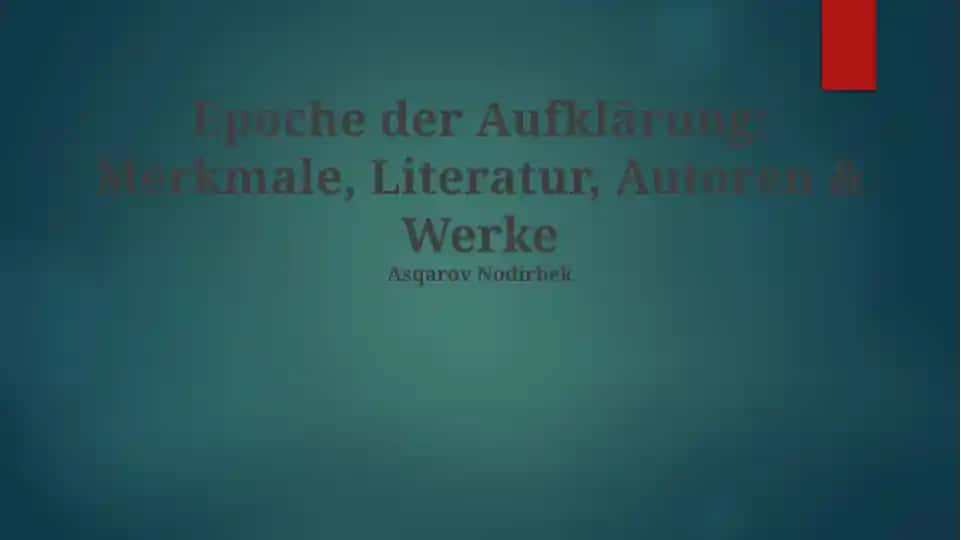 Epoche der Aufklärung: Merkmale, Literatur, Autoren & Werke