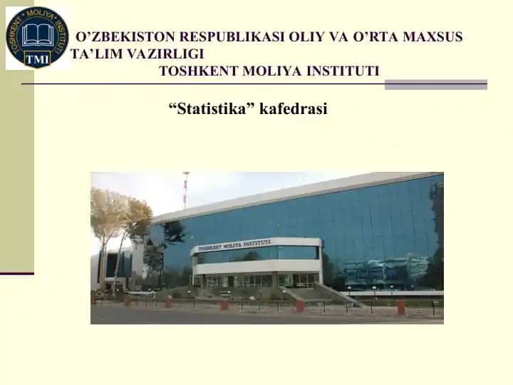 STATISTIK MA’LUMOTLARNI JADVAL VA GRAFIKLARDA TASVIRLASH