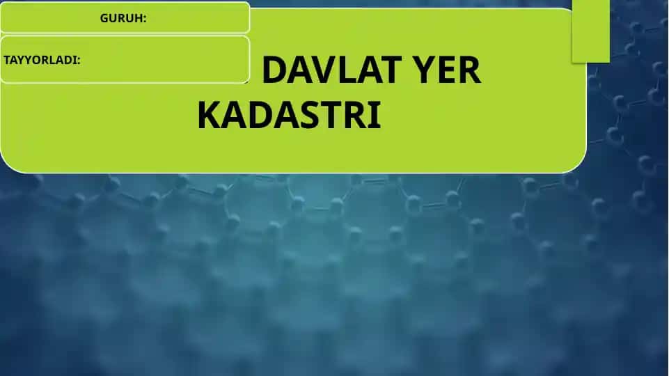 DAVLAT YER KADASTRI