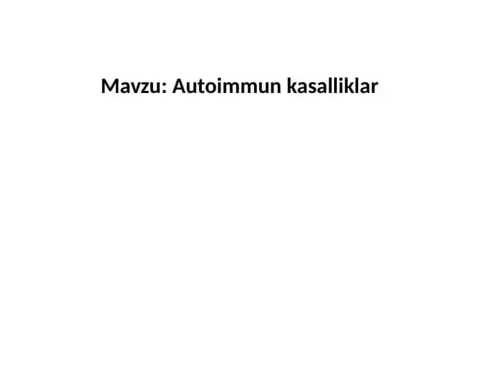Autoimmun kasalliklar