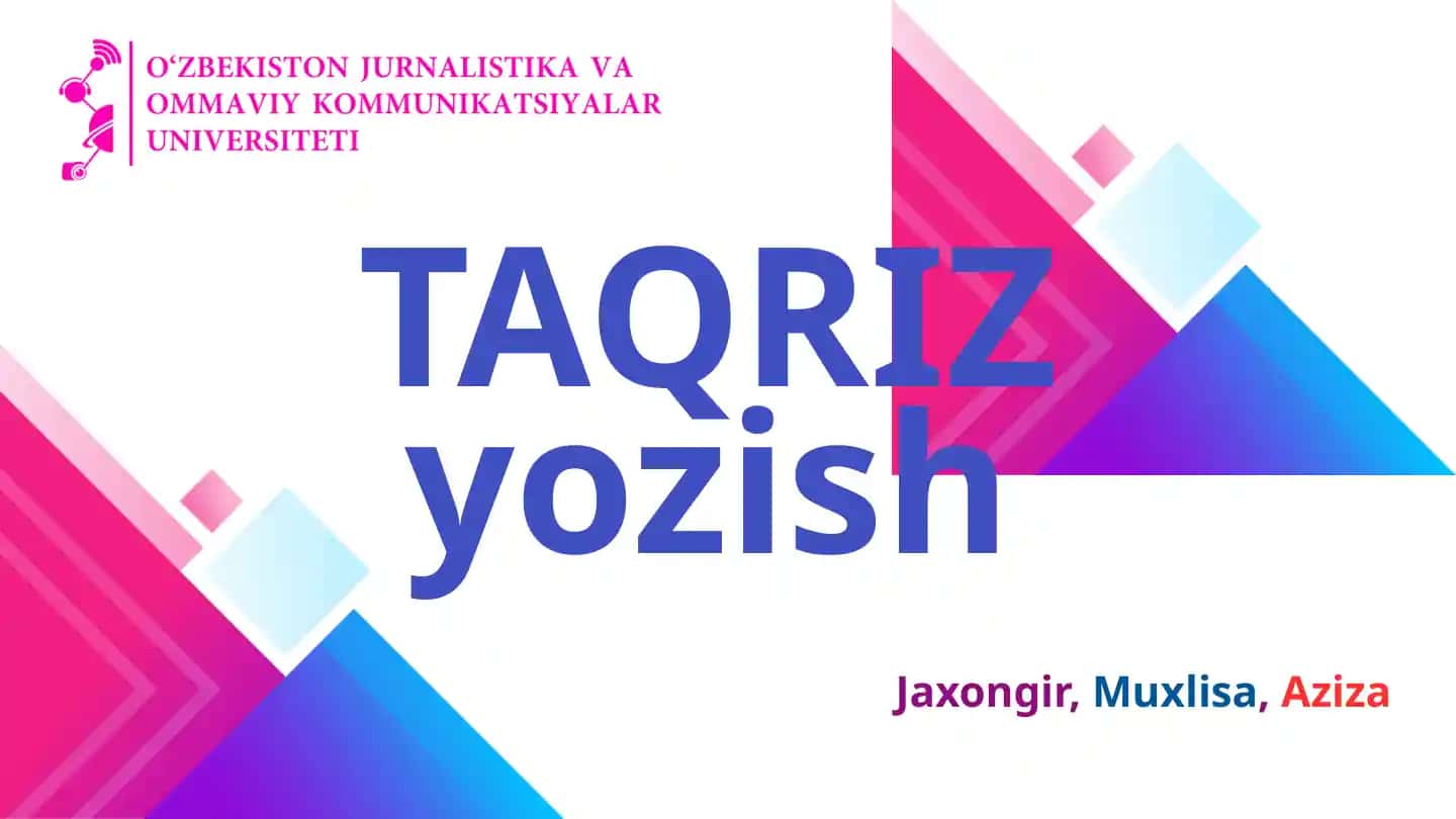 Taqriz yozish