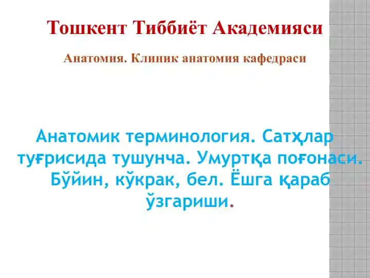 Aнатомиктерминология