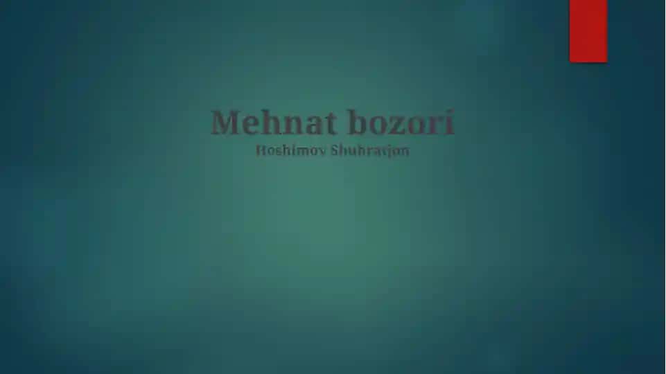 Mehnat Bozori Dinamikasi