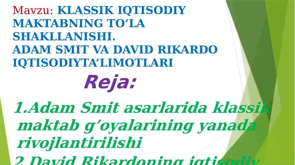 KLASSIKIQTISODIYMAKTABNINGTO‘LA SHAKLLANISHI