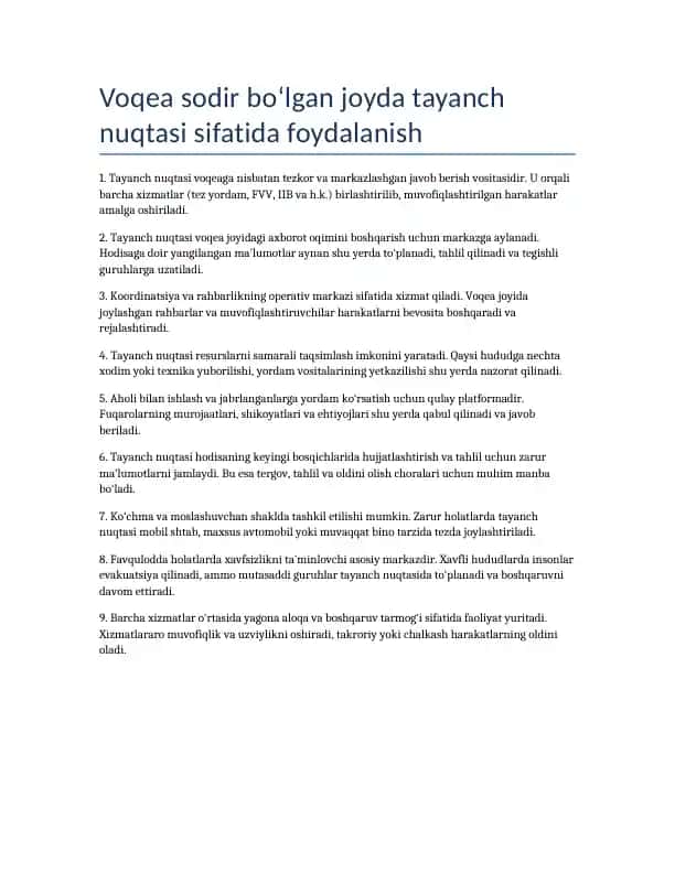 Voqea sodir boʻlgan Joy/Tayanch Nuqtasi