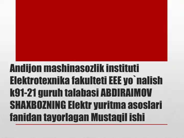Sinxron motorning struktura sxemasi va tenglamasi