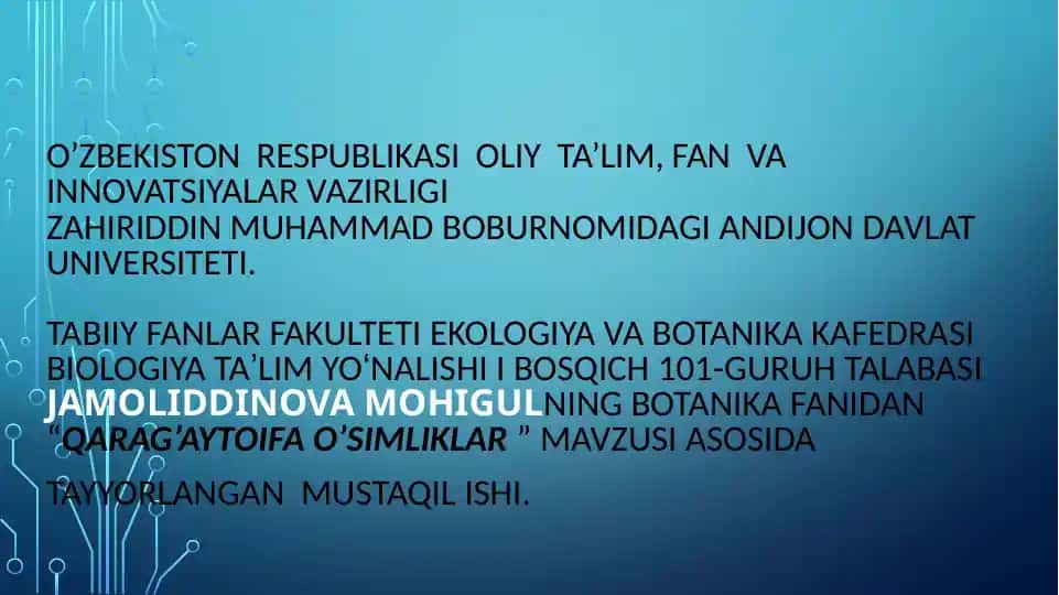 Qarag'aytoifao'simliklar