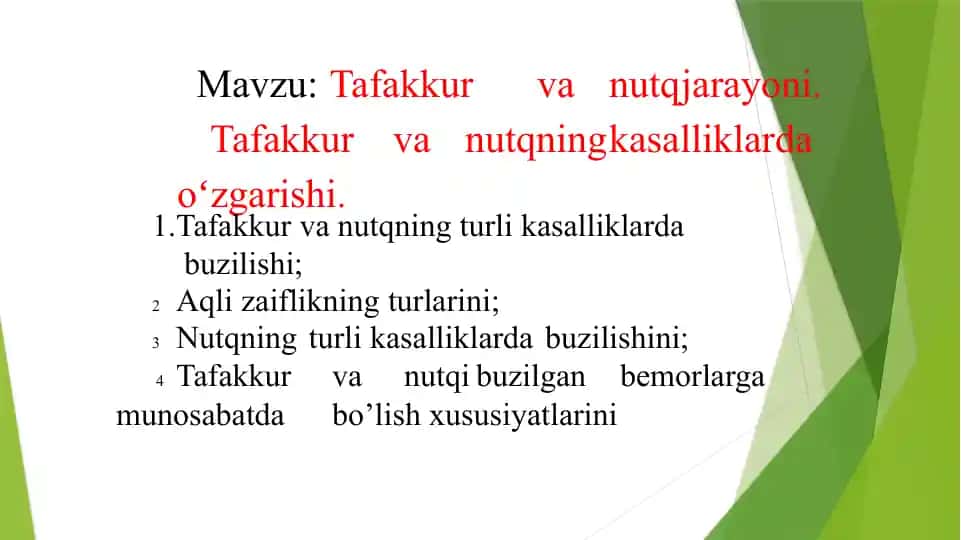 Tafakkur va nutq jarayoni