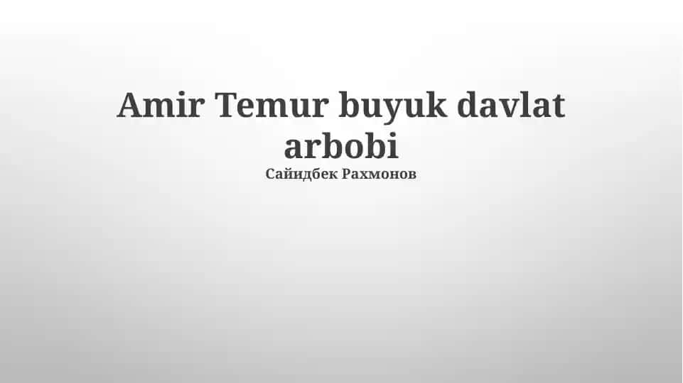 Temur davrining ma'muriy islohotlari va iqtisodiy siyosati