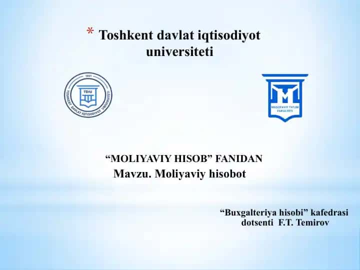 Moliyaviy hisobot