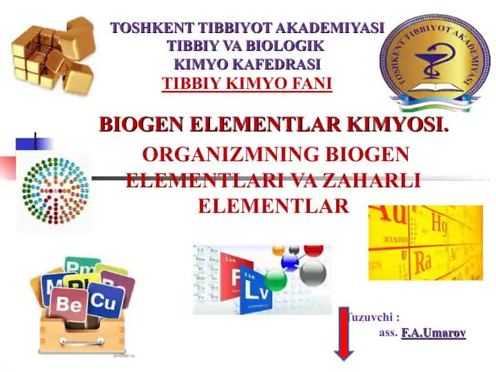 BIOGEN ELEMENTLAR KIMYOSI