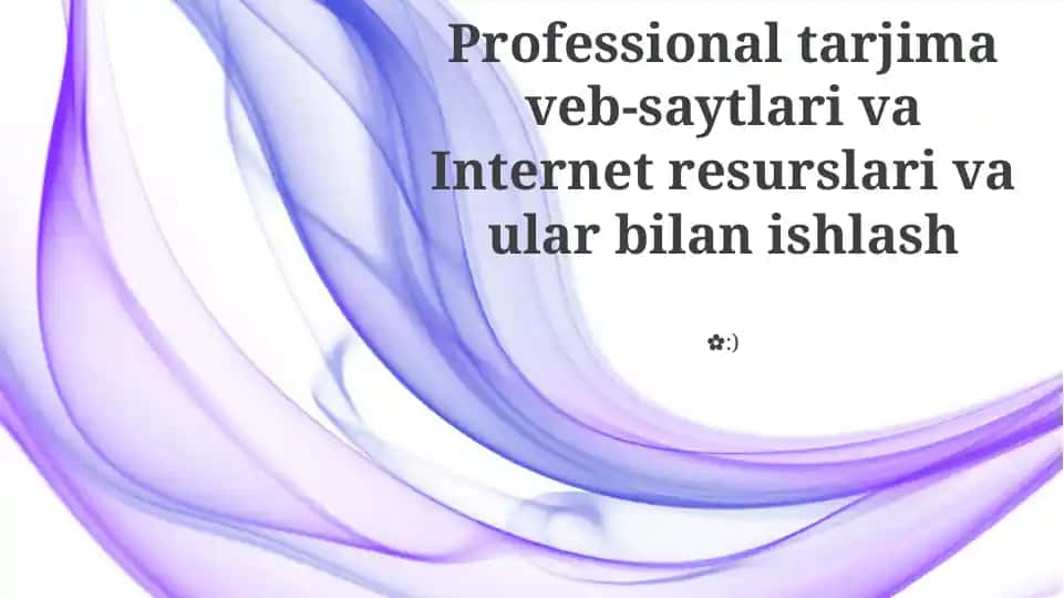 Professional tarjima veb-saytlari va Internet resurslari