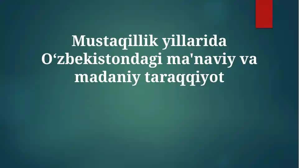 Islom madaniyatining qayta tiklanishi