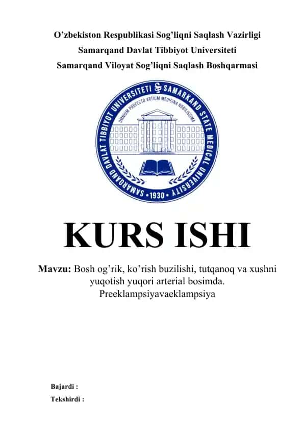 Preeklampsiya va eklampsiya