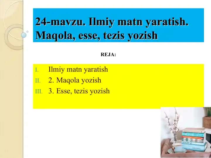 Ilmiy matn yaratish: Maqola, esse va tezis yozish