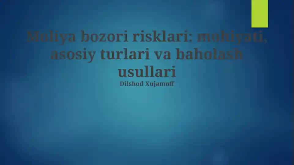 Moliyaviy bozor xavflari