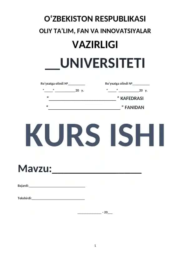 Boshlang’ich ta’lim mohiyati va tamoyillari kurs ishlari
