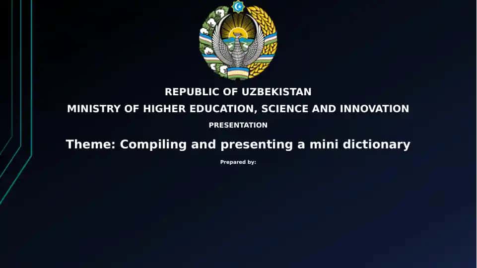 Compiling and presenting a mini dictionary